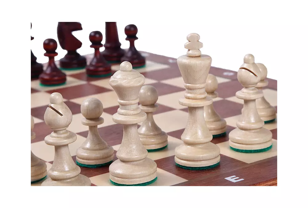 Szachy Turniejowe nr 4 Intarsjowane z dodatkowymi hetmanami